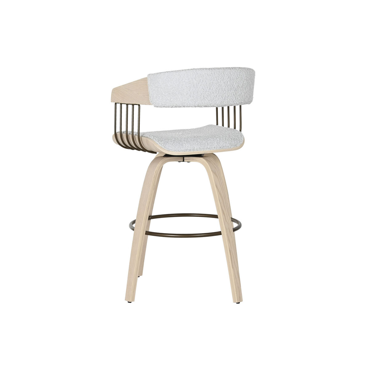 Matsalsstol Home ESPRIT Grå Polyester Trä 51 x 55 x 91 cm